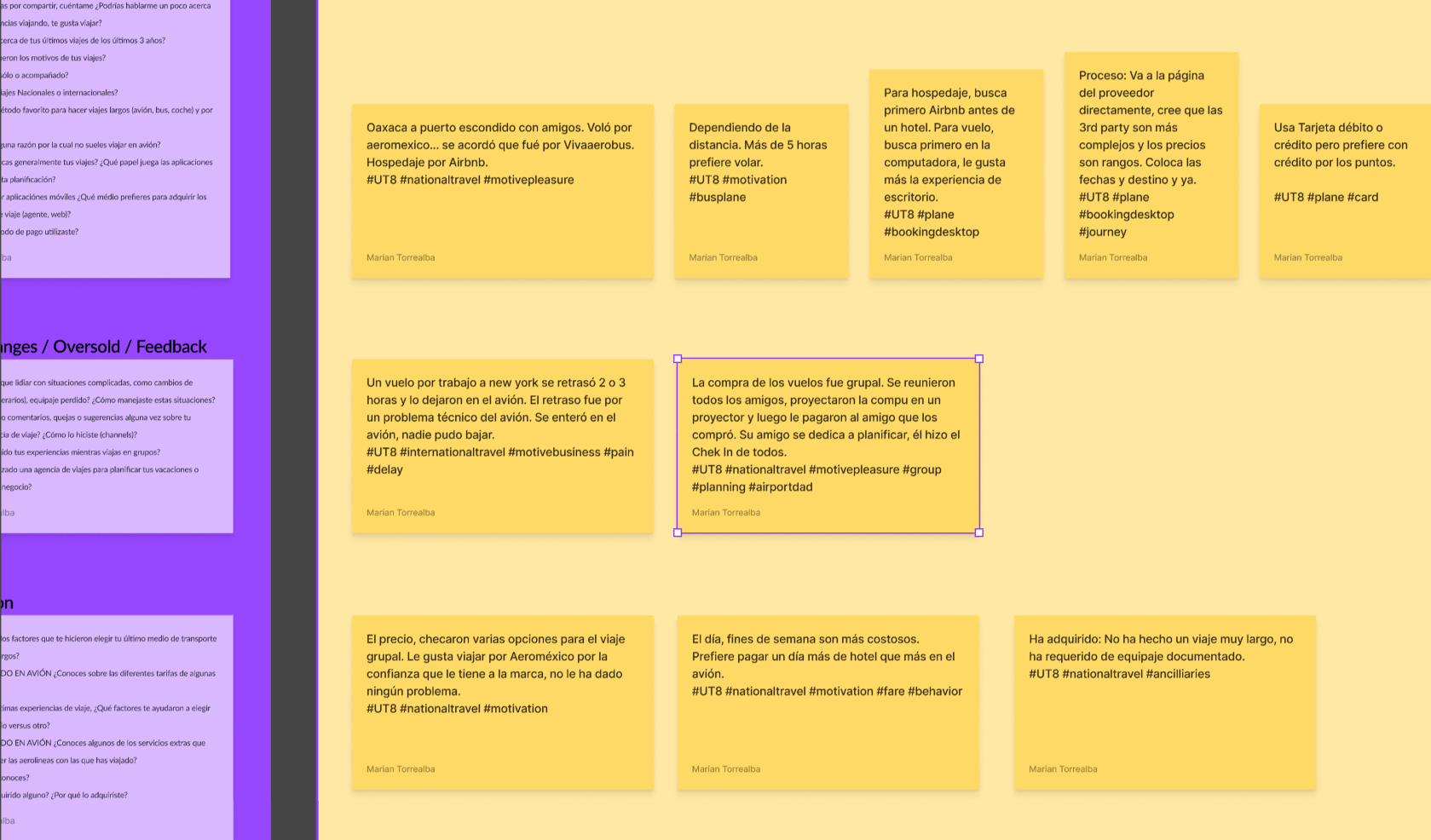 Research artifact — Interview notes, Participant #8 insight, behavioral pattern mapping