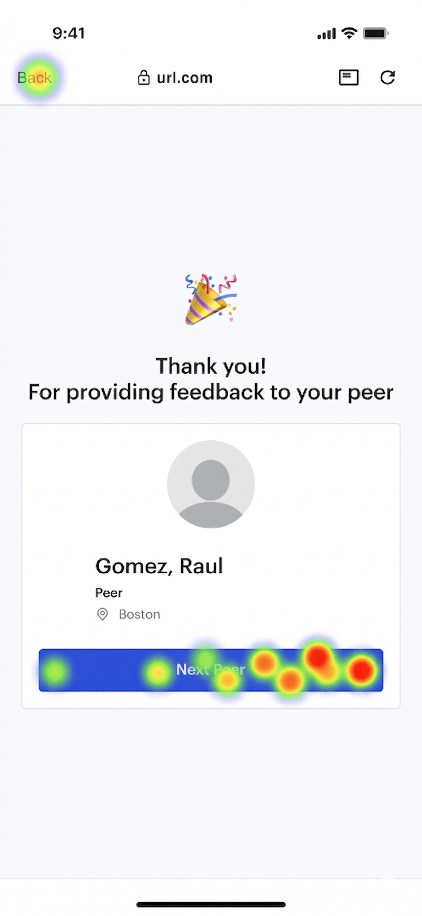 Screens — Mobile email-to-feedback flow